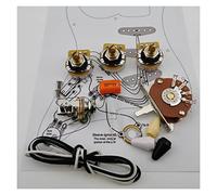 Zengxue Potenziometro per Chitarra 250K Kit di Cablaggio Dell'albero di Rame per-Stra Arancione Tappo A Goccia + Disegno Linea di Saldatura Cablaggio Chitarra