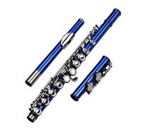Zengxue Principiante Flauto Carry Case Flauto Stand Chiuso Hole C Flute 16 Tasti Cupronickel Strumento Di Vento Nichelato (Color : Dark blue)