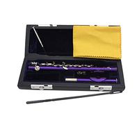 Zengxue Principiante Flauto Piccolo Mezza Formato Flauto Cupronickel Argento Placcato C Tono C Con Custodia Per Custodia In Pelle E (Color : Purple)