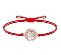 ZENI Bracciale Albero della Vita Corda Fatta A Mano Filigrana Intrecciato Bracciale Colorato per Donne Ragazze, Amore Amicizia Compleanno Comunione Regalo, (Oro rosa, Cordino Rosso)