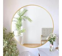 ZENIDA Specchio rotondo, 80 x 80 cm, rotondo con cornice in metallo oro di alta qualità, design moderno, grande specchio, per corridoio, bagno, soggiorno e molto altro ancora