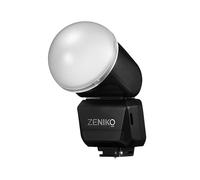ZENIKO RF12M Mini flash sulla fotocamera - GN12 Flash manuale con testa | Supporto universale a contatto singolo, diffusore integrato, flash compatto per fotocamere DSLR e mirrorless