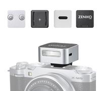 Zeniko ZF08 Mini flash Speedlite in alluminio, CCT 6500 K ± 200 K, luce flash per fotocamera Canon, Nikon, Sony, Fuji, Leica e altre fotocamere SLR con contatto singolo Hot Shoe (argento)