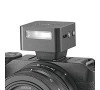 ZENIKO ZT08 N - Mini flash TTL per fotocamere Nikon (i-TTL) grandangolo da 28 mm, ricarica USB-C, 47 g, design retrò con display OLED, 740 flash completi, tempo di riciclaggio rapido (nero)