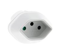 INDIPC 5002821 - Adattatore con presa maschio (Francia) e femmina (Svizzera), colore: Bianco