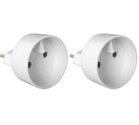 Zenitech - Adattatore/trasformatore elettrico con messa a terra - spina maschio 6A verso presa femmina 16A - Bianco (Confezione da 2)