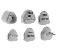 Zenitech - Adattatori da Viaggio Set di 6-5 Spine Maschio - Bianco - Compatibilità 100 Paesi - Norma CE - Custodia da Viaggio Inclusa - Dimensioni Confezione 4.5x24x14 cm