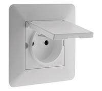Zenitech Artezo - Presa di corrente impermeabile IP44 2P+T 16A, colore bianco, design moderno e finitura opaca, ideale per cucina, bagno, terrazza, valvola a molla, trattamento UV