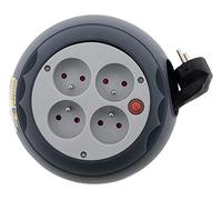 Avvolgicavo 3 m, 4 prese, 16 A Zenitech Grigio