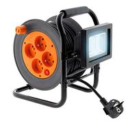 Zenitech - Avvolgitore elettrico 4 x 2P+T + proiettore LED, 15 m