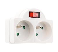 Zenitech - Biplite 16A 2P+T con Interruttore Integrato - Facciata Bianca - Installazione Facile - Compatibile con Dispositivi Domestici - Sicurezza Elettrica Ottimale - Lunghezza Standard