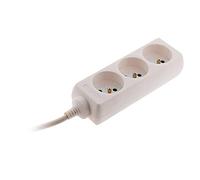 Zenitech - Blocco 3 prese con spina extra piatta, 1 m, colore: bianco