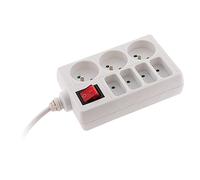 Zenitech - Blocco multipresa 4 x 6 A + 3 x 16 A, colore: Bianco