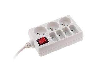 Zenitech - Blocco multipresa 4 x 6 A + 3 x 16 A, colore: Bianco