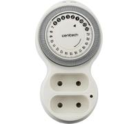 Zenitech - Bolea - Biplite Meccanica con Timer 15 Min - Potenza 2760W - Presa permanente e programmabile - Indicatore LED - Spine Orientate - Indicazione Ore cave - Bianco
