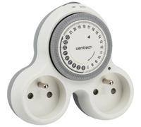 Zenitech - Bolea - Biplite programmabile 2x16A con Timer Meccanico 15 Min - Potenza 3680W - Presa permanente e programmabile - Indicatore LED - Spine Orientate - Bianco