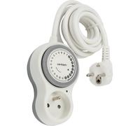 Zenitech - Bolea - Prolunga programmabile 2 m con timer meccanico 15 min - Potenza 3680W - Tensione 230V - Cavo H05VVF 3G1,5 mm² - Spina a gomito 90° - Indicatore LED - Bianco
