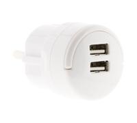 Zenitech - Caricatore USB doppio 2,1A con anello di estrazione - Bianco