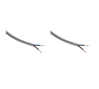 Zenitech - Cavo Di Alimentazione Elettrica H05VV-F 2x1mm² - Adatto Per Apparecchi Elettrodomestici - Resistente All'Abrasion e All'Umidità - Grigio - 10m (Confezione da 2)