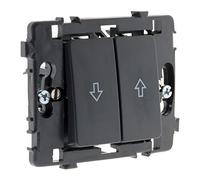 Zenitech - Comando Tapparelle con Morsetti Automatici Clarys - Nero - Fissaggi a Graffe e Viti - Compatibile Scatole Standard - Montaggio Rapido Senza Viti a Vista - Installazione Prima Verniciatura
