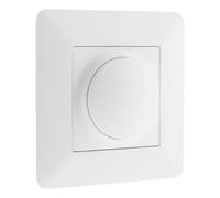 Zenitech - Variatore Rotativo Compatibile LED - Installazione a Incasso, Motore Compatto, Regolazione Millimetrica - Supporto a Scatto - Placca 86 x 86 mm - Bianco