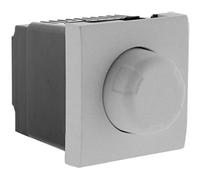 Zenitech - Dimmer Rotativo Semplice - Apparecchiatura Elettrica Componibile - Compatibile con Scatole da Incasso Standard - 60-300W - Fissaggio a Vite e Ganci - Grigio