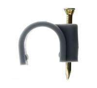 Zenitech - Fascette Plastica Ø16mm con Chiodo Speciale per Calcestruzzo - Confezione da 20 - Ideale per Fissare i Cavi Elettrici - Certificato Normativa CE - : Grigio