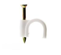 Zenitech - Fascette Plastica Ø4mm con Chiodo Speciale per Calcestruzzo - Ideale per Fissare Cavi Elettrici - Certificato Conforme alla Norma CE - Confezione da 100 - Bianco