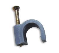 Zenitech - Fascette Plastica Con Chiodi in Acciaio Ø20/25 mm - Confezione da 20 - Fissaggio Solido per Cavi e Guaine - Materiale Durevole e Resistente all'Usura - Norme CE - Grigio