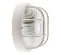 Zenitech - Finestra Rotonda con Griglia IP44 E27 Classe II - Illuminazione Esterna Impermeabile per Passaggio, Piscina o Garage - Supporta Lampadina 60W Non Inclusa - Bianco