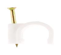 Zenitech - Ganci di Fissaggio Ø14mm - Confezione da 100 - Fissaggio Rapido ed Efficace per Cavi e Guaine - Plastica di Alta Qualità - Certificato CE - Bianco - Ø14mm