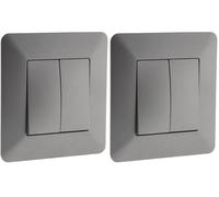 Zenitech - Interruttore A Due Vie Artezo - Potenza Massima 2300W - Dimensioni 86x86mm - Terminali Automatici - Design Moderno e Finitura Opaca - Bianco (Confezione da 2)