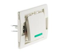 Zenitech - Interruttore Deviatore con Spia 10A - Morsetti Automatici - Compatibile Gamma Venus, Placche Multiple - Installazione Facile Viti e Graffe - Certificato NF, CE - Bianco
