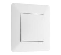 Zenitech - Interruttore Pulsante 10A - Bianco - Installazione a Incasso, Compatibile con Scatole da Incasso - Design Moderno, Facciata Regolabile per Superfici Irregolari - Placca 86x86mm