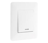 Zenitech - Interruttore Pulsante Con Spia 10A - Apparecchiatura Incassata Con Supporto Clipabile E Pannello Di Finitura 86x86 Mm - Design Moderno - Bianco - 8x8 Cm