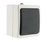 Zenitech - Interruttore Va-e-vieni 10A IP54 Aquae - Nero - Interruttore Impermeabile per Uso Esterno - Collegamento Rapido con Morsetto Automatico - Controllo da Due Punti