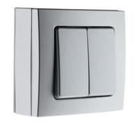 Zenitech - Interruttore Va & Vieni Doppio 10A a Parete Borne Auto Bel'Vue - Grigio - Senza Viti Visibili - Compatibile Modanature Standard - Fissaggio Facile - Meccanismo Rimovibile - Norme NF e CE