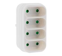 Zenitech - Multipresa 4 Prese Facciata Quadriplite - 4x6A - Bianco - Design Elegante - Protezione Sovraccarico/Corto Circuito - Installazione Discreta - Ideale per Caricatori/Lampade Ufficio