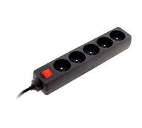 Zenitech - Multipresa 5 Prese 16A 2P+T con Interruttore - Nero - Compatta con Sicurezza Bambini - Certificata NF - Cavo HO5VV-F 3G1 mm² - Lunghezza 1 m - Ideale per Dispositivi Elettrici e Luminari