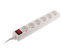 Zenitech - Multipresa 6 Prese 16A 2P+T con Interruttore - Bianco - Compatta per Dispositivi Elettrici e Luminari - Sicurezza Bambini - Cavo HO5VV-F 3G1 mm² - Lunghezza 1 m - Certificata NF