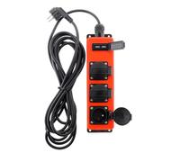 Zenitech - Multipresa stagna 3 prese 16A 2P+T con 2 porte USB 2,1A - Uso interno/esterno - Rossa