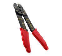 Zenitech - Pinza Per Crimpatura dei Terminali e Sguainatura con Template - Kit Completo per Connessioni Elettriche Sicure - Pratica per Uso Quotidiano - Rossa - 20 cm