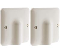 Zenitech - Placca Uscita Cavo 32A - 100 x 100 mm - Bianco - Con Fermacavo - Fissaggio a Vite - Materiale Antiurto - Per Gestione e Protezione Cavi Elettrici (Confezione da 2)