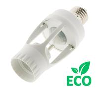 Zenitech - Portalampada con Rilevatore Integrato - Rilevazione Crepuscolare Regolabile - Angolo di Rilevamento 360° - Portata 7m - Tempo di Illuminazione Regolabile - Bianco