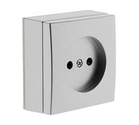 Zenitech - Presa 2P 10A Montante - Apparecchiatura Elettrica Senza Viti Visibili - Compatibile Con Modanature Standard - Fissaggio Facile Con Fori Allungati - Meccanismo Separabile - Cromo