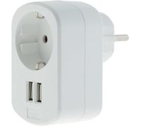 Zenitech - Presa a Muro Schuko 16A + 2 Porte USB A 3.4A - Compatibile con Smartphone/Tablet, Caricatore USB Integrato, Connessione Sicura - Riduzione Ingombro - Bianco