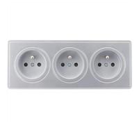 ZENITECH - Presa cablata Schuko sporgente + piastra - argento - Kalya