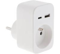 Zenitech - Presa da parete 2P+T 16A 230V 3680W - USB A + USB-C