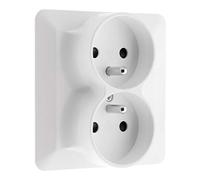 Zenitech - Presa doppia 2P+T 16A monoposto Bianco - Artezo