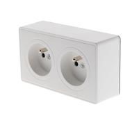 Zenitech Presa doppia sporgenza 2P+T 16A Bianco - Vulco